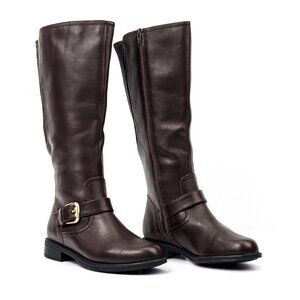Brown Leather Knee-High Boots